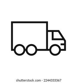 Truck line icon isolated on white background. Black flat thin icon on modern outline style. Linear symbol and editable stroke. Simple and pixel perfect stroke vector illustration. 