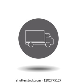 Truck Line Icon. Thin line illustration for any web design. Trendy flat ui sign, graphic pictogram.