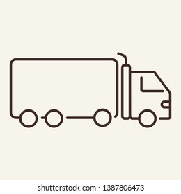 Truck line icon. Van, wagon, semi truck. Transport concept. Vector illustration can be used for topics like shipment, logistics, delivery
