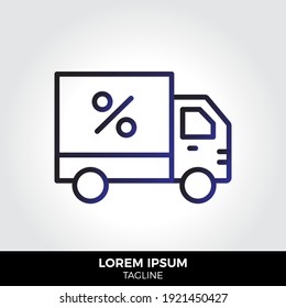 Truck line icon vector . Eps10 vector illustration.