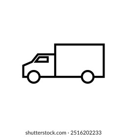 Truck line icon vector on white background