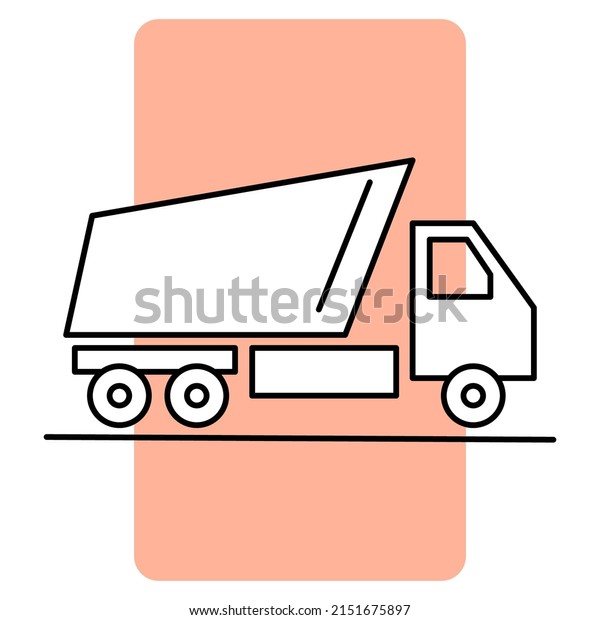 Truck line icon\
for web design. Cargo freight truck transportation. Car speed.\
Vector illustration. stock image.\
