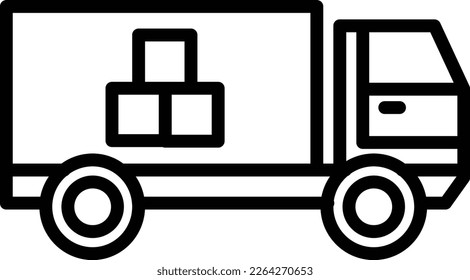 Truck Line Vector Icon Design