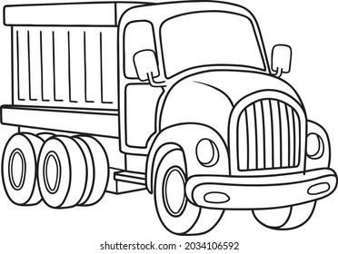 truck  line vector illustration isolated on white background