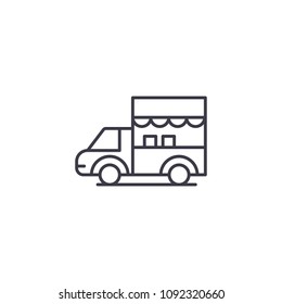 Truck linear icon concept. Truck line vector sign, symbol, illustration.