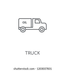 Truck linear icon. Truck concept stroke symbol design. Thin graphic elements vector illustration, outline pattern on a white background, eps 10.