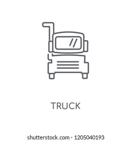 Truck linear icon. Truck concept stroke symbol design. Thin graphic elements vector illustration, outline pattern on a white background, eps 10.