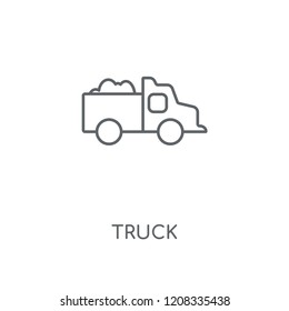 Truck linear icon. Truck concept stroke symbol design. Thin graphic elements vector illustration, outline pattern on a white background, eps 10.