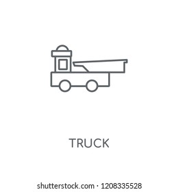 Truck linear icon. Truck concept stroke symbol design. Thin graphic elements vector illustration, outline pattern on a white background, eps 10.