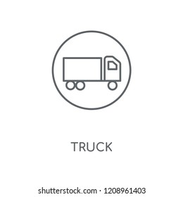 Truck linear icon. Truck concept stroke symbol design. Thin graphic elements vector illustration, outline pattern on a white background, eps 10.