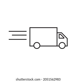 Truck with lines on a white background, can be used as an icon.