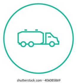 Truck liquid cargo line icon.