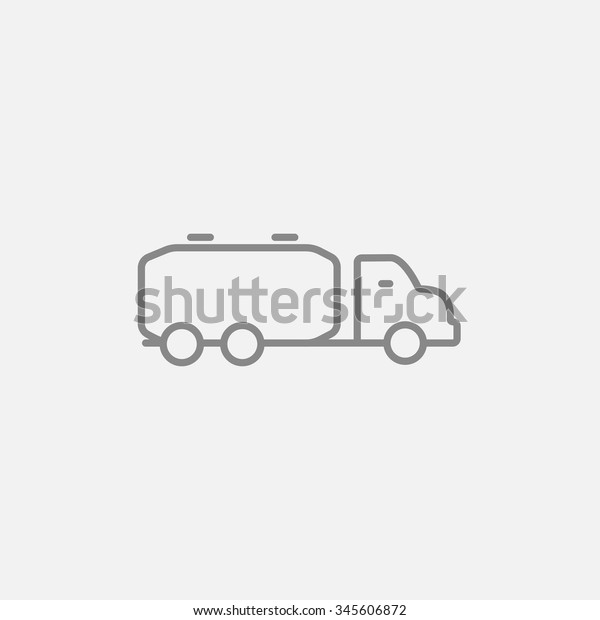 Truck\
liquid cargo line icon for web, mobile and infographics. Vector\
dark grey icon isolated on light grey\
background.
