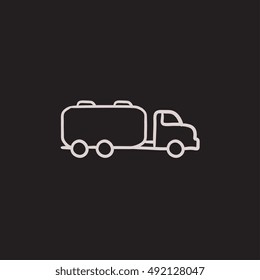 Truck liquid cargo vector sketch icon isolated on background. Hand drawn Truck liquid cargo icon. Truck liquid cargo sketch icon for infographic, website or app.