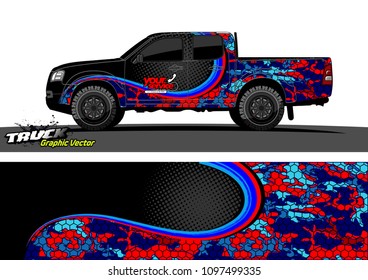 truck livery design vector. abstract background for vehicle vinyl wrap