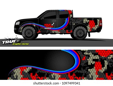 truck livery design vector. abstract background for vehicle vinyl wrap