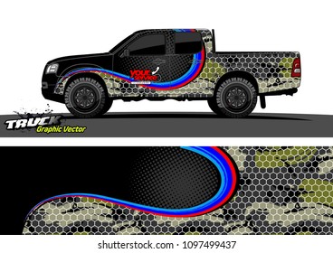 truck livery design vector. abstract background for vehicle vinyl wrap