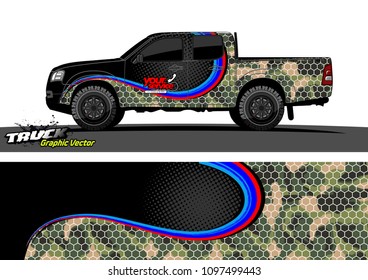 truck livery design vector. abstract background for vehicle vinyl wrap