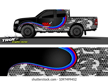 truck livery design vector. abstract background for vehicle vinyl wrap