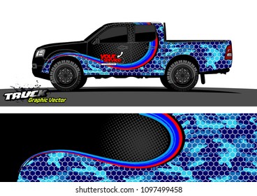 truck livery design vector. abstract background for vehicle vinyl wrap
