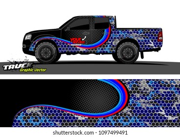 truck livery design vector. abstract background for vehicle vinyl wrap