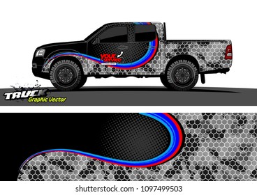 truck livery design vector. abstract background for vehicle vinyl wrap