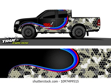 truck livery design vector. abstract background for vehicle vinyl wrap