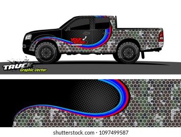 truck livery design vector. abstract background for vehicle vinyl wrap