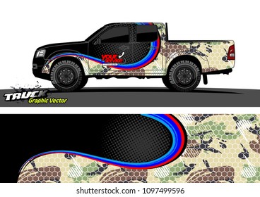 truck livery design vector. abstract background for vehicle vinyl wrap