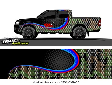 truck livery design vector. abstract background for vehicle vinyl wrap