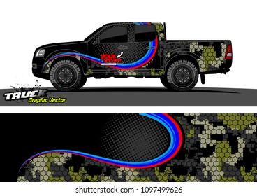 truck livery design vector. abstract background for vehicle vinyl wrap
