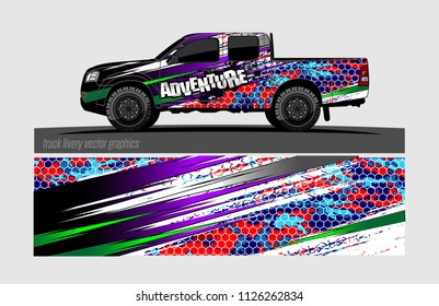 truck livery design vector. abstract background for vehicle vinyl branding