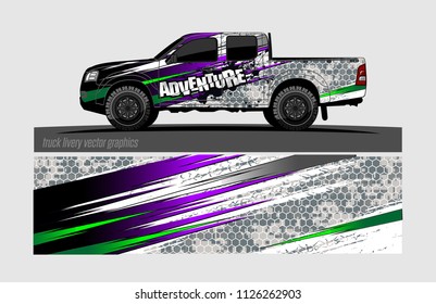 truck livery design vector. abstract background for vehicle vinyl branding