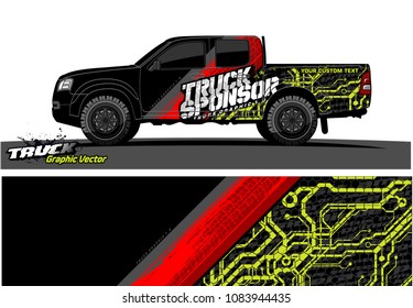 truck livery Graphic vector. Grunge background design for vehicle vinyl wrap