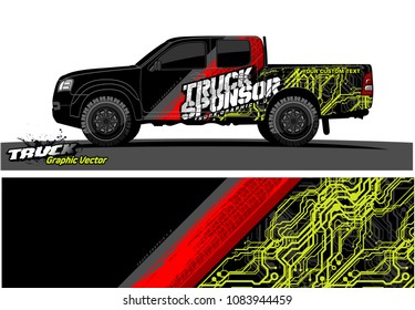truck livery Graphic vector. Grunge background design for vehicle vinyl wrap