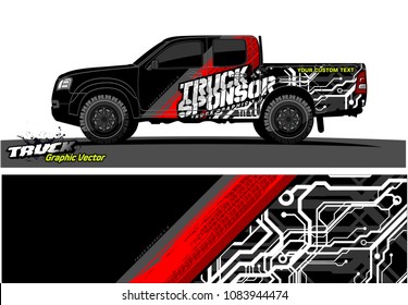 truck livery Graphic vector. Grunge background design for vehicle vinyl wrap