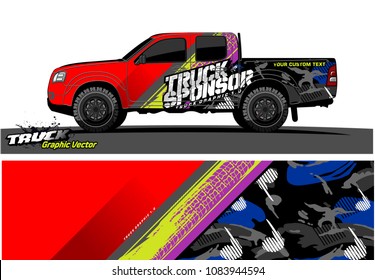 truck livery Graphic vector. Grunge background design for vehicle vinyl wrap
