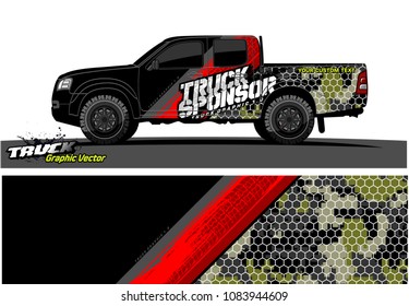 truck livery Graphic vector. Grunge background design for vehicle vinyl wrap