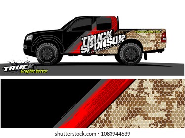 truck livery Graphic vector. Grunge background design for vehicle vinyl wrap