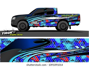 
truck livery wrap design vector. abstract background for vehicle vinyl branding
