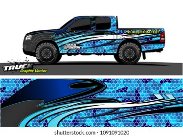 
truck livery wrap design vector. abstract background for vehicle vinyl branding
