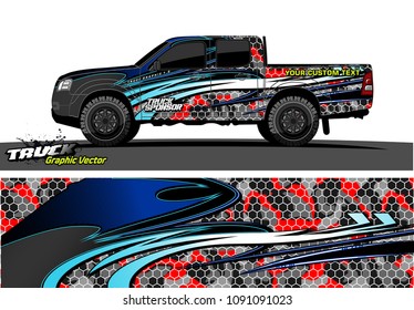 
truck livery wrap design vector. abstract background for vehicle vinyl branding
