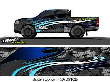 
truck livery wrap design vector. abstract background for vehicle vinyl branding
