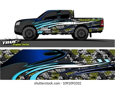 
truck livery wrap design vector. abstract background for vehicle vinyl branding
