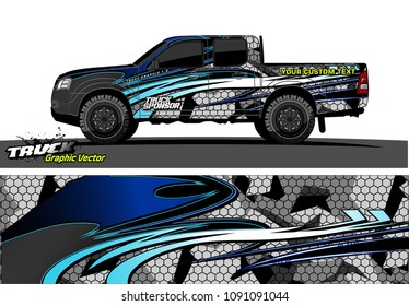 
truck livery wrap design vector. abstract background for vehicle vinyl branding
