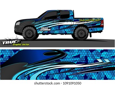 
truck livery wrap design vector. abstract background for vehicle vinyl branding
