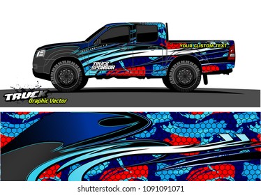 
truck livery wrap design vector. abstract background for vehicle vinyl branding
