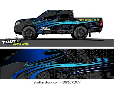 
truck livery wrap design vector. abstract background for vehicle vinyl branding
