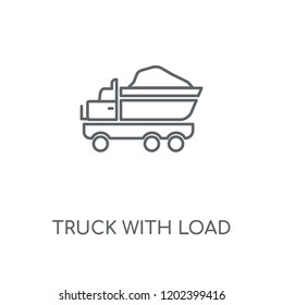 Truck with Load linear icon. Truck with Load concept stroke symbol design. Thin graphic elements vector illustration, outline pattern on a white background, eps 10.