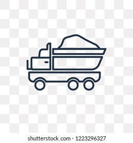 Truck with Load vector outline icon isolated on transparent background, high quality linear Truck with Load transparency concept can be used web and mobile